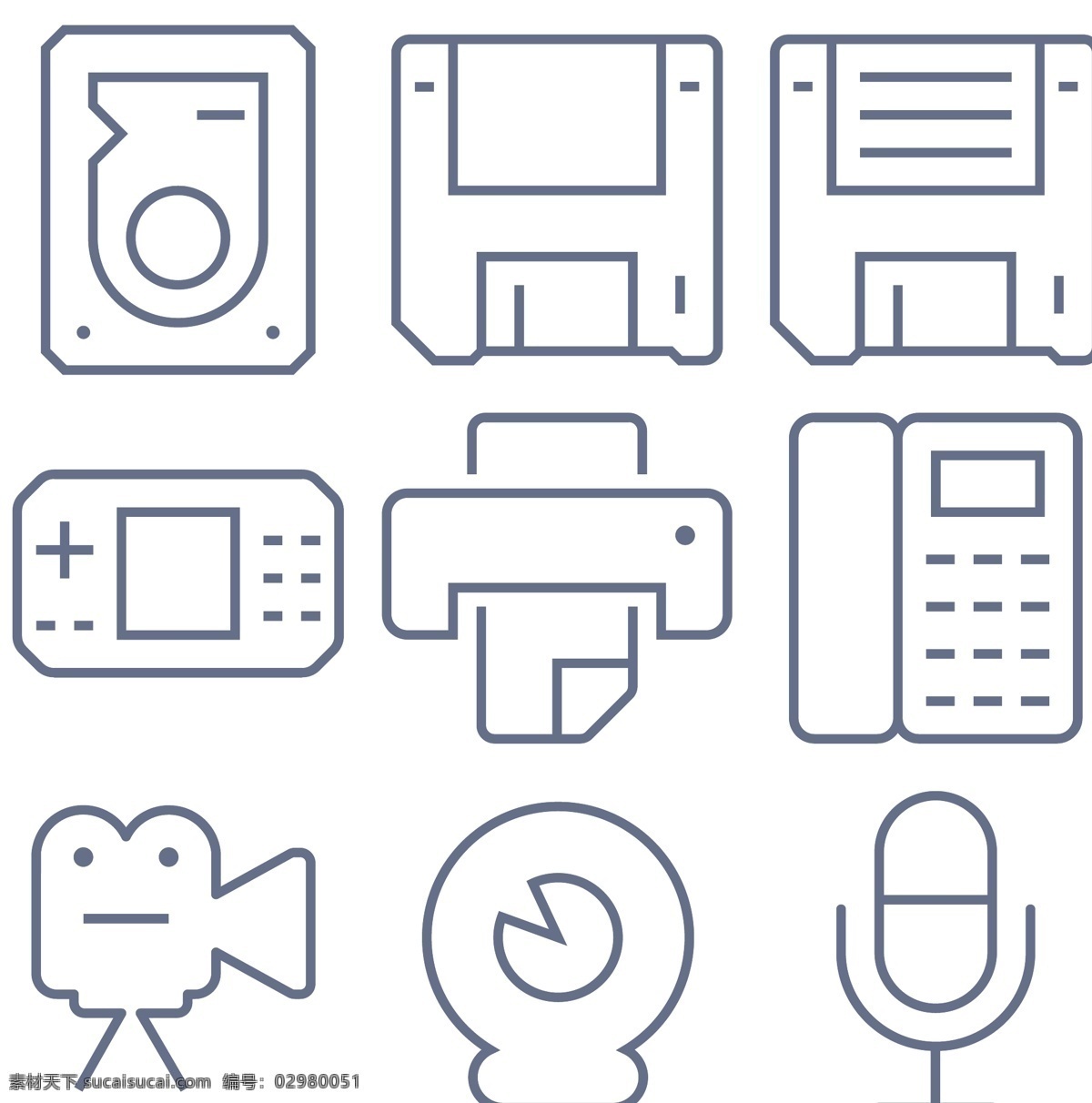 游戏机小图标 摄像头 话筒 矢量 下载素材 源文件 免费 图标元素 小图标