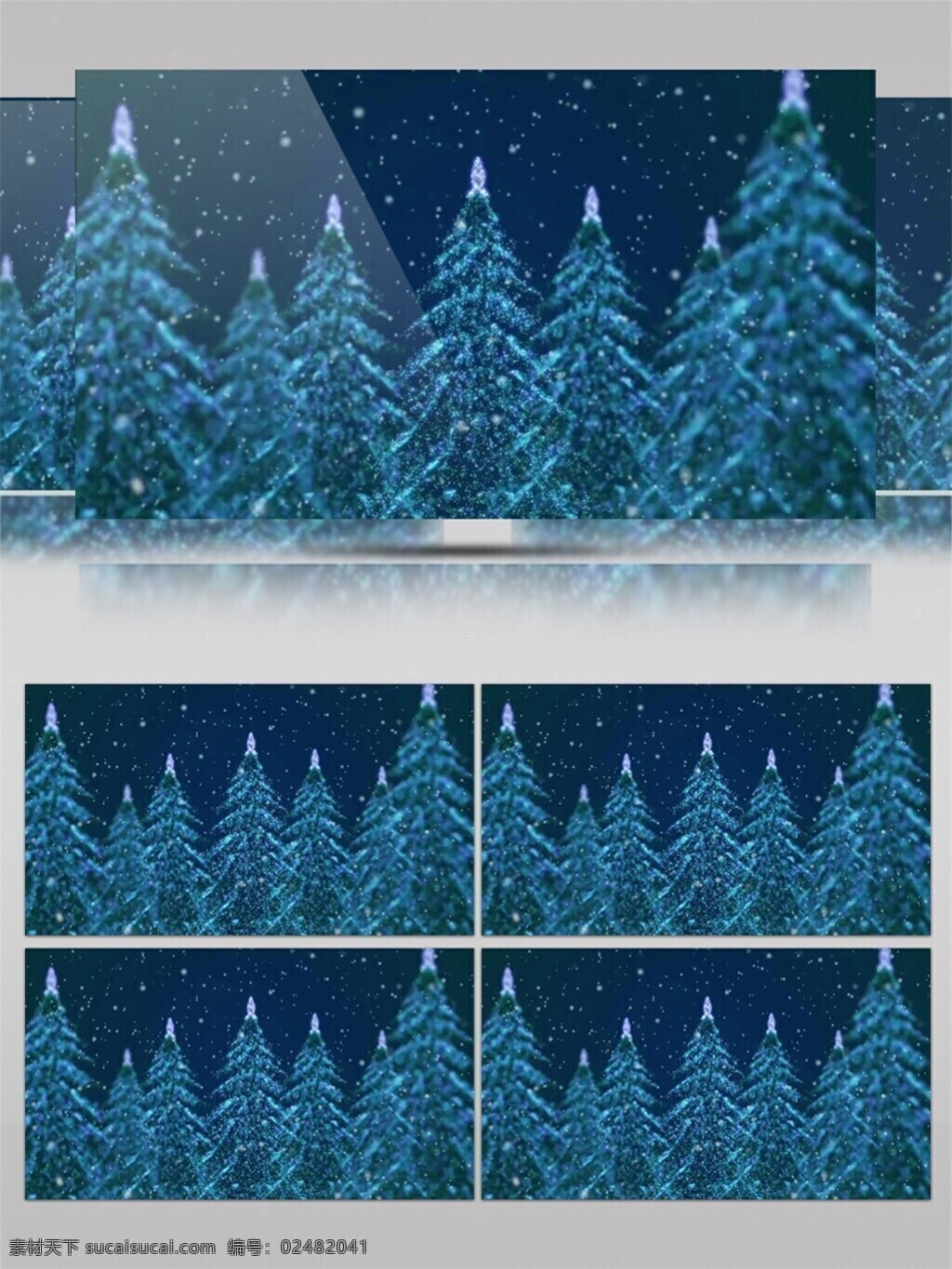 夜色 森林 圣诞节 视频 高质量 背景 节日背景素材 美景动态背景 森林景色 优雅景色