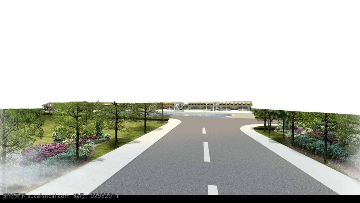 花草公路 旅行 风景 公路 绿化 白色