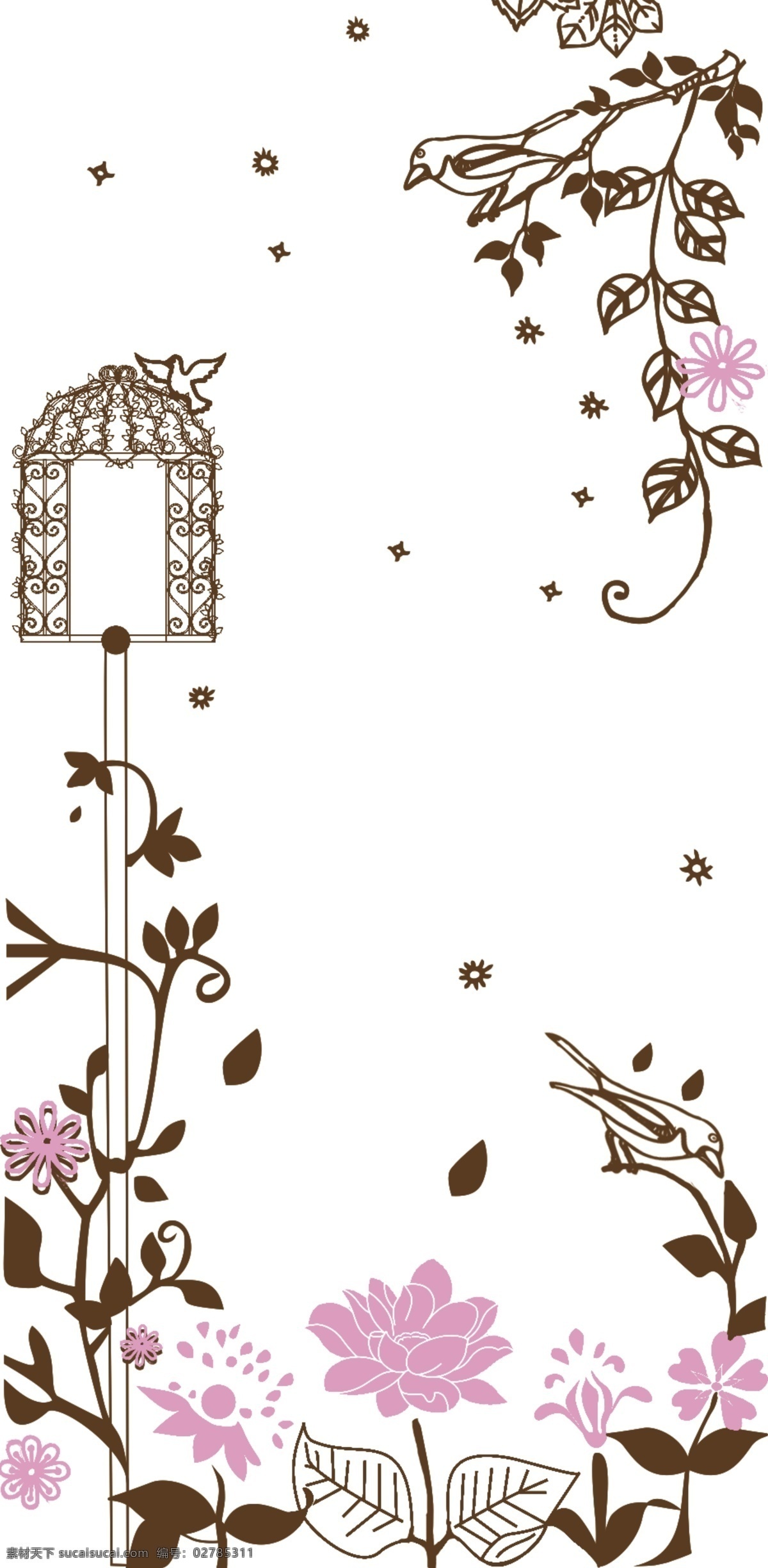 鸟笼花手机壳 彩绘手机壳 时尚 手机壳 彩印 打印 卡通 花 鸟 玫瑰 鸟笼 sky 包装设计