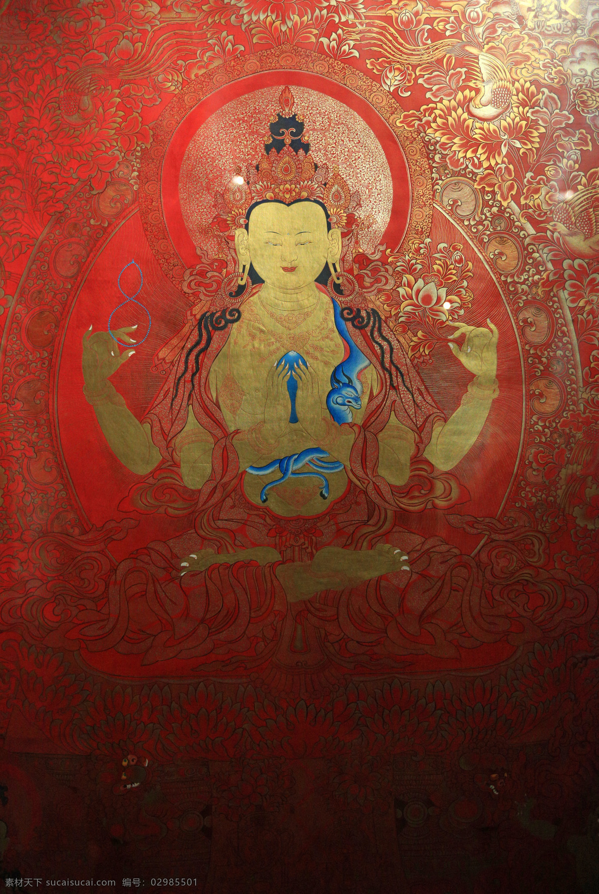 青海 藏 文化馆 壁画 青海藏文化馆 旅游 绘画书法 文化艺术 红色