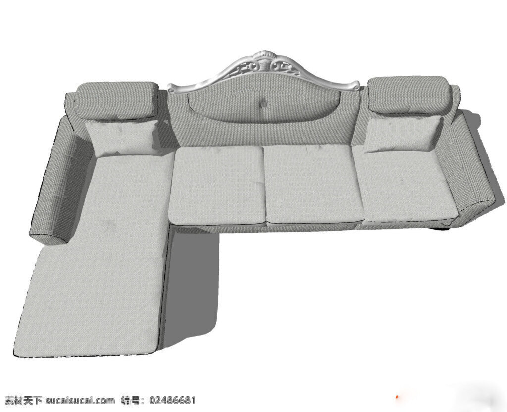 浅色 沙发 su 模型 综合 效果图 3d模型 综合模型 模型效果图