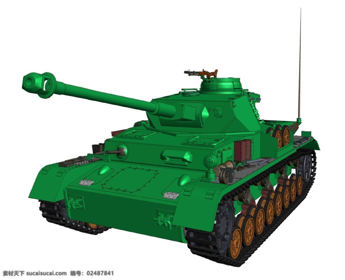 坦克 3d设计 德国 虎式 炮筒 履带 3d模型素材 其他3d模型