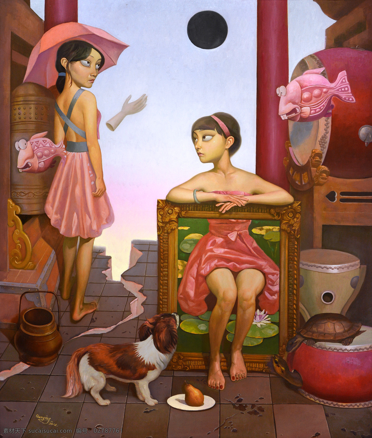 油画 吴国英作品 小女 人物油画 超现实主义 当代油画 当代艺术 文化艺术 绘画书法 中国当代绘画