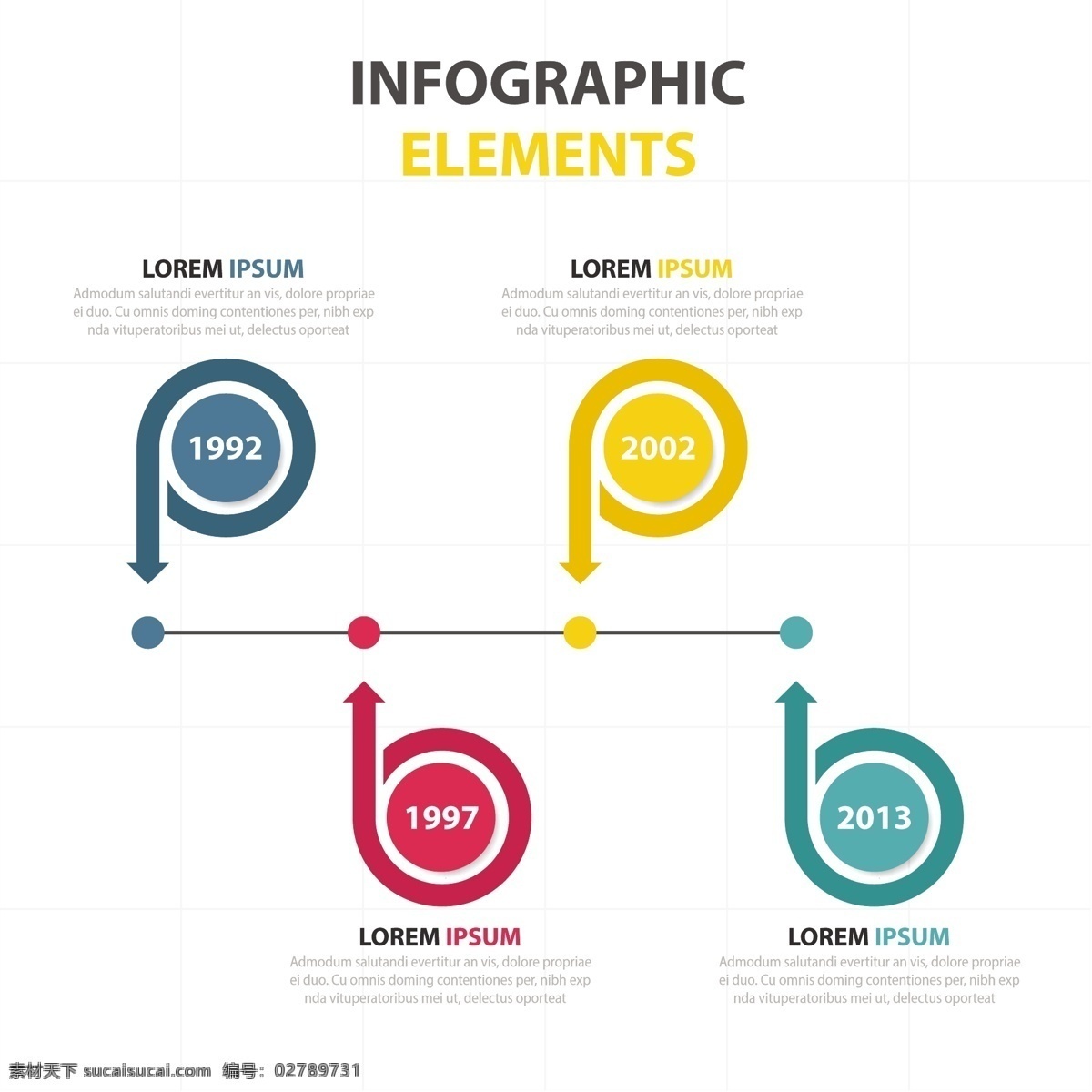 四 种 颜色 时间 线 图表 业务模板 图形 营销 流程 数据 信息 步骤 生长 发展 进化 进步 选择 前进 相
