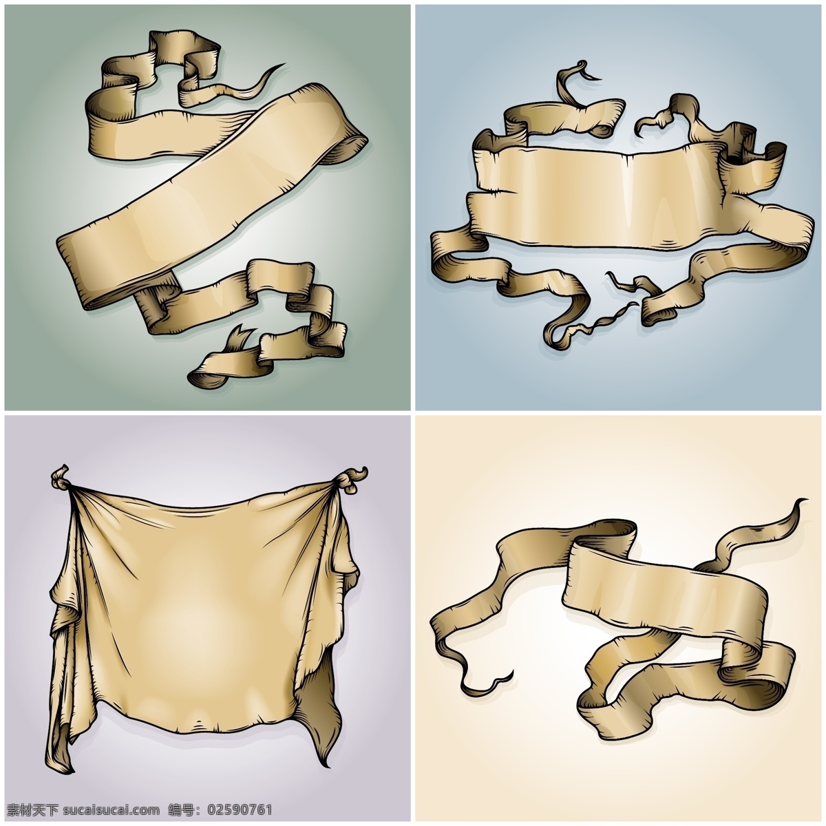 矢量 布艺 飘带 背景 模板 曲线 色块 线条 矢量图 其他矢量图