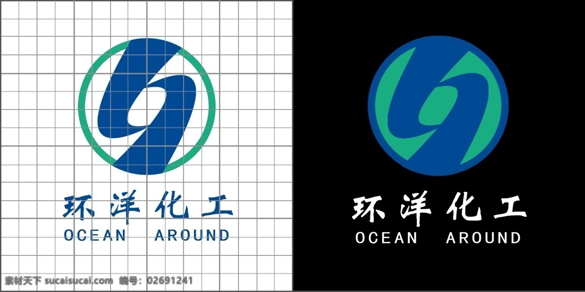 企业 logo 标志设计 广告设计模板 蓝绿色 企业logo 源文件 两 款 不同 颜色 搭配 黑白底色 psd源文件 logo设计