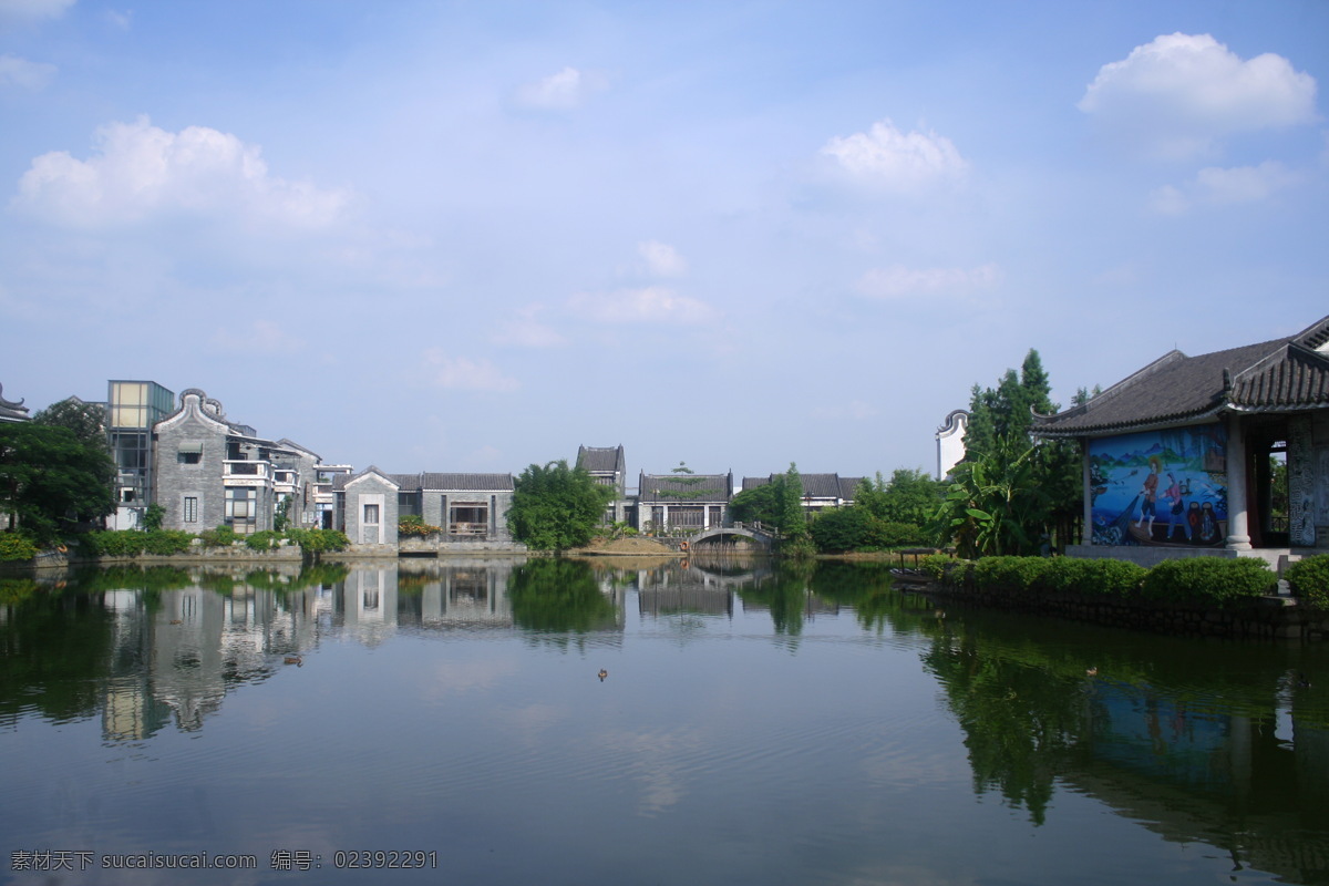 岭南印象园 广州 复古建筑 池塘 湖景 复古 人文景观 旅游摄影