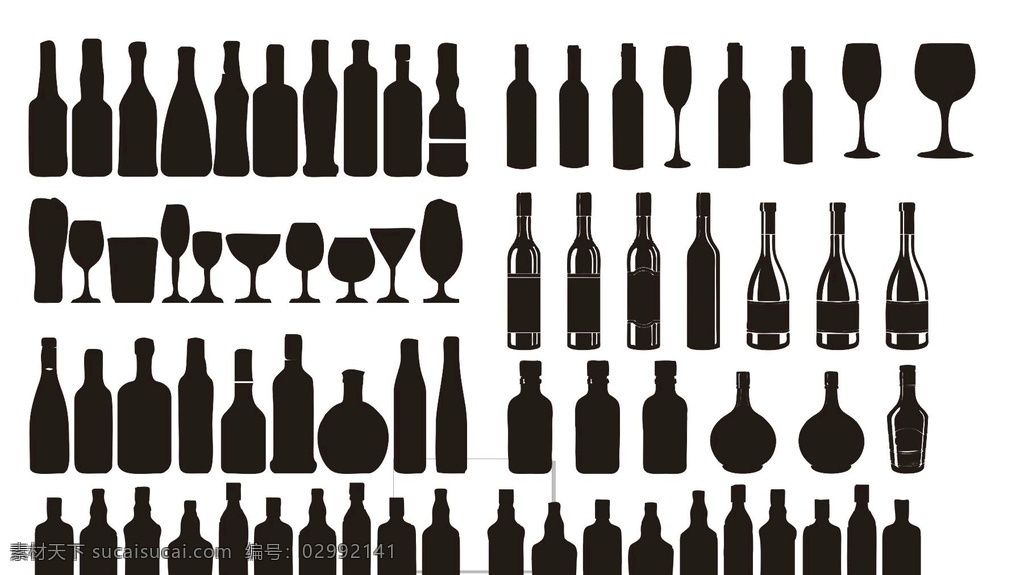 酒瓶 酒杯 烘焙 小吃 食物 简笔 矢量图 门头标识3 标志图标 企业 logo 标志