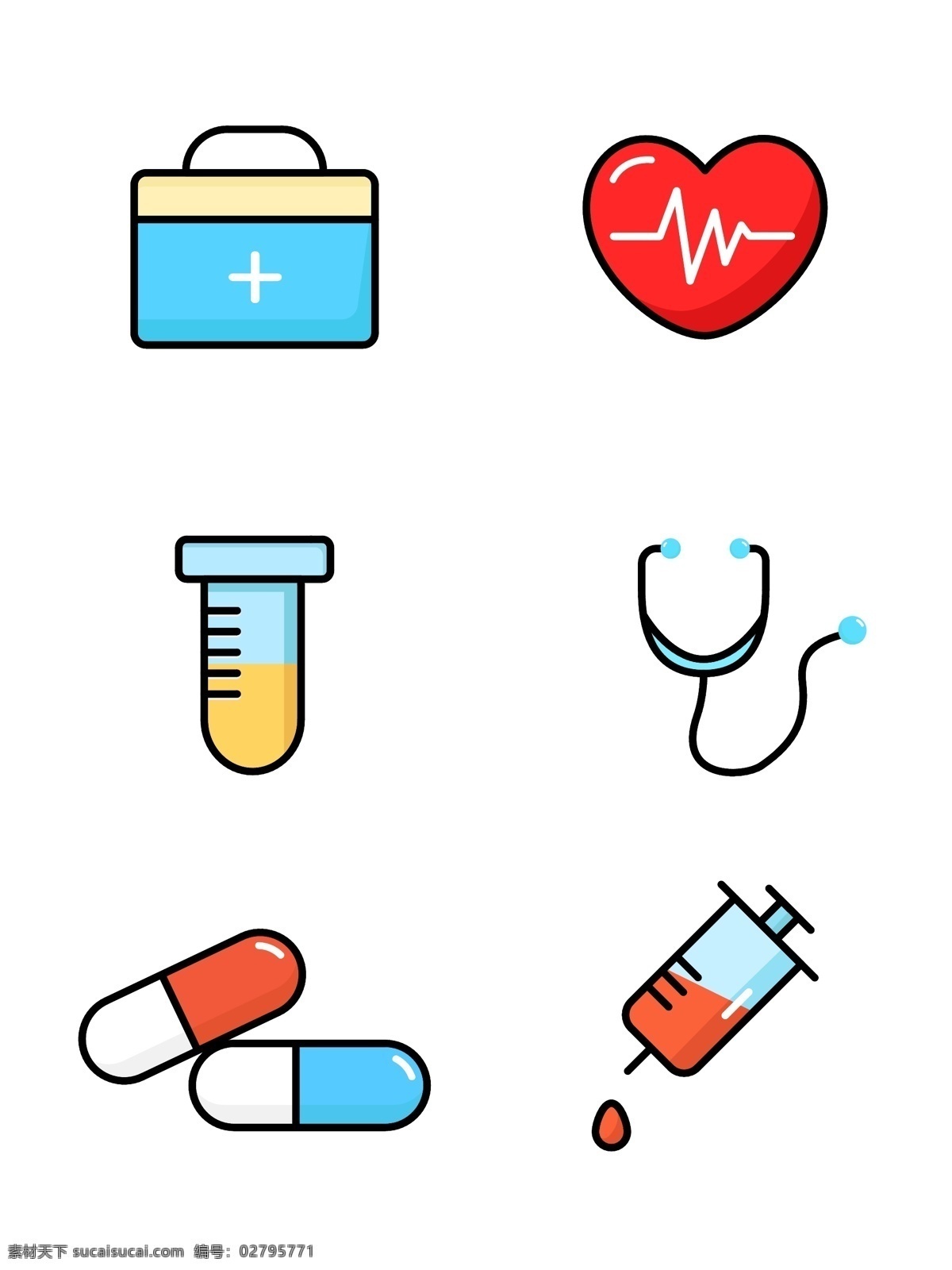 简约 医疗 图标 元素 矢量 商用 心 药 设计元素 矢量图标 医疗图标 医药箱 心跳 试管 问诊器 药丸 针管 图标元素