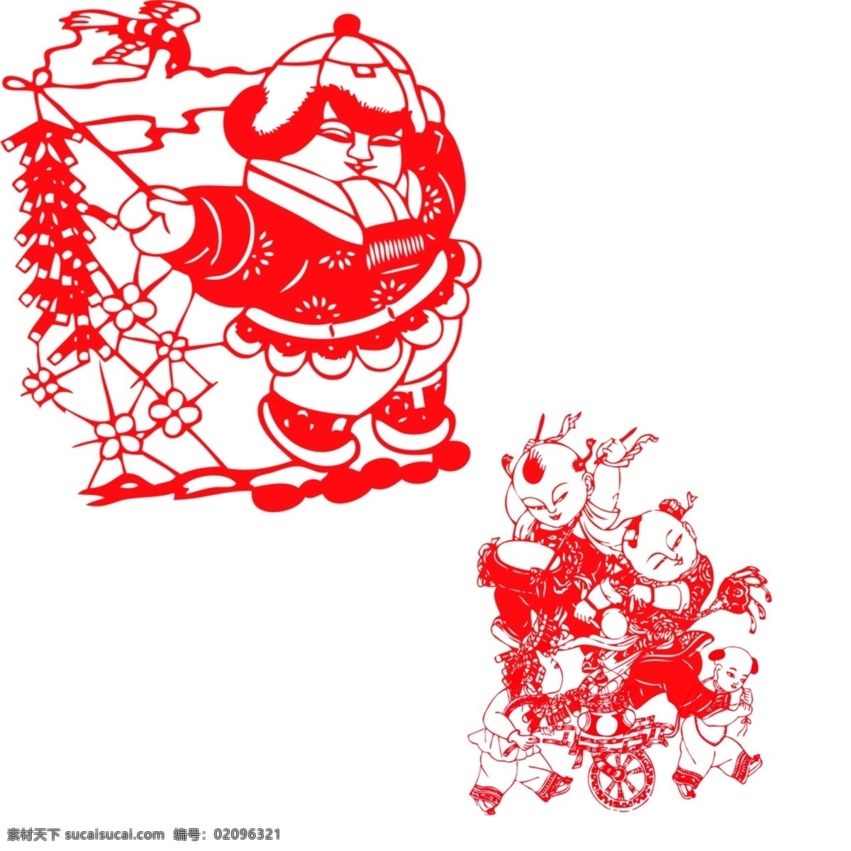 剪纸 中国剪纸 年画图 年画人物