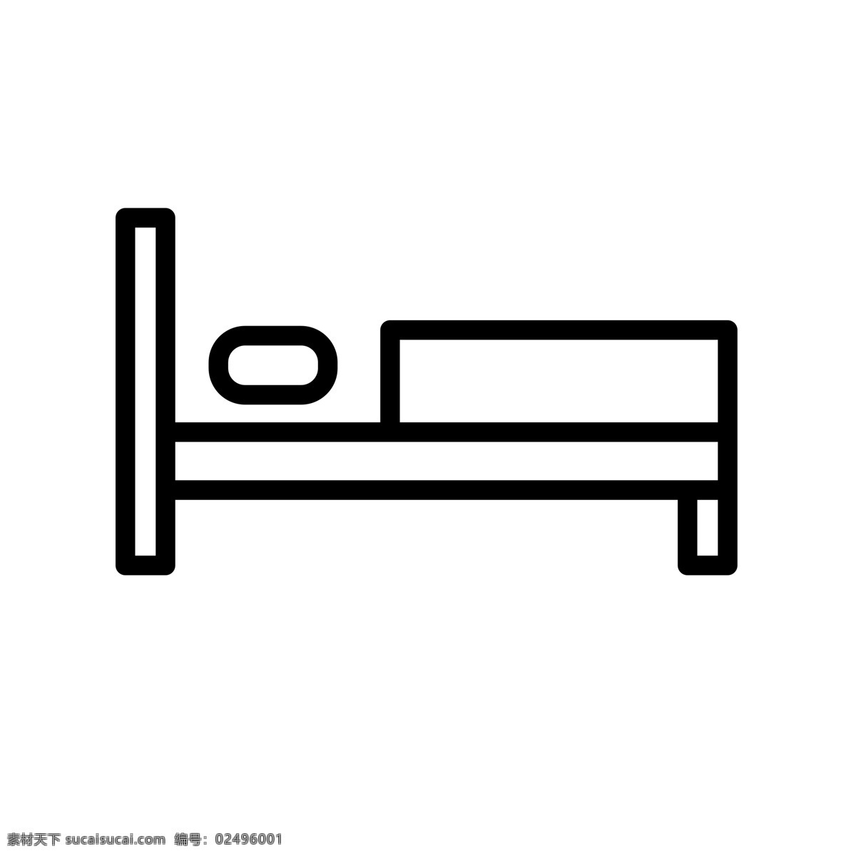 床铺图标 被子 枕头 床 图标