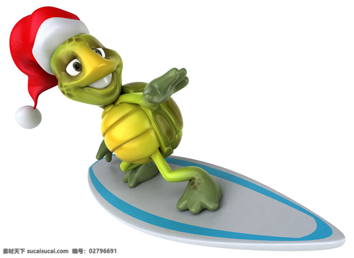 圣诞 乌龟 滑板 圣诞动物 圣诞节 圣诞帽 卡通动物 节日庆典 生活百科
