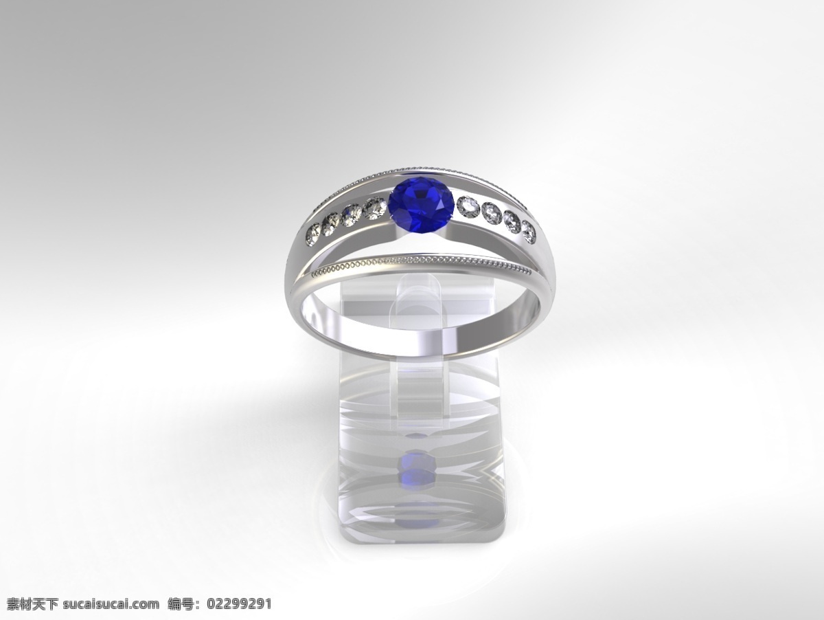 坦桑 钻石 白金 戒指 金银珠宝 3d模型素材 其他3d模型