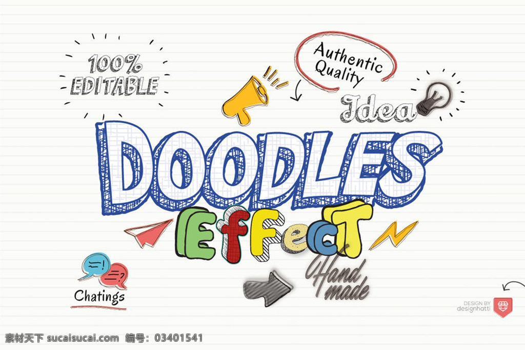 儿童 涂鸦 字体 特效 可爱 英文 doodlestexteffect 卡通字