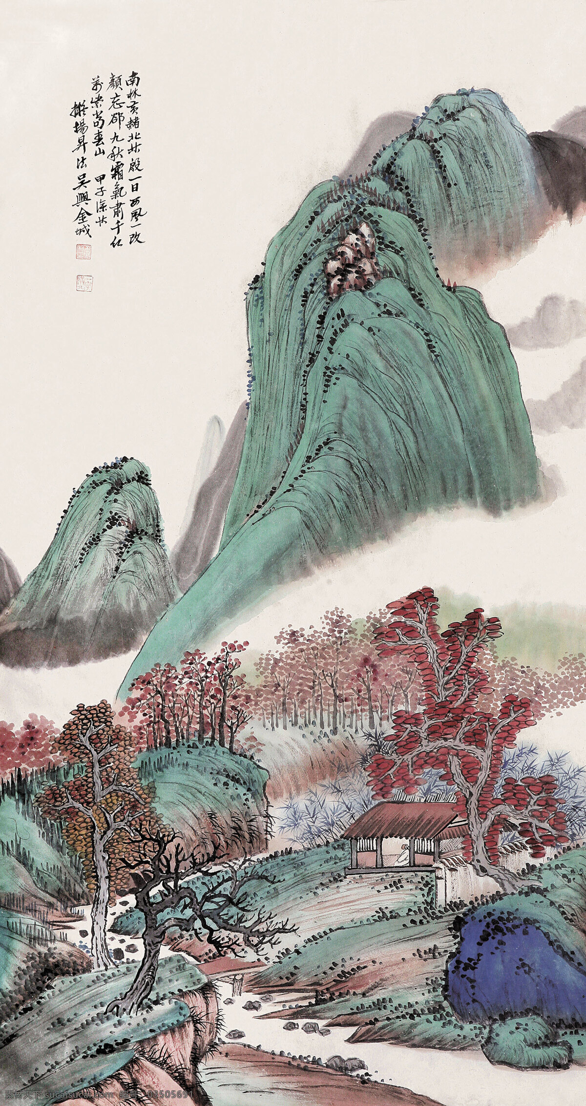 千红万紫 春山 刺绣 镜框 绿水 民居 青山 山石 室内装饰设计 树林 中国画 兼 工 带 写 山水画 秀才 金城作品 工艺美术 平面广告 装饰设计 文化艺术