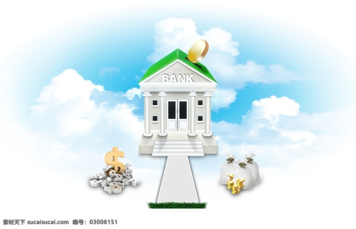 银行管理 银行进万家 金钱 财富 白色