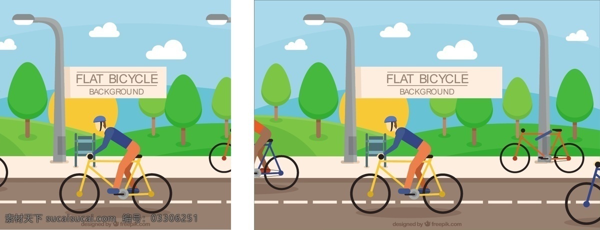路上 骑 自行车 背景 太阳 运动 健身 道路 健康 平板 树木 运输 平面设计 训练 生活 周期