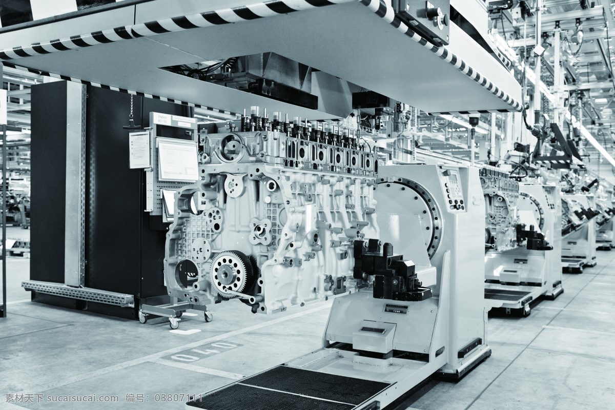 车间里的机器 车间 组装 机器 流水线 黑白照 jgp 现代科技 工业生产