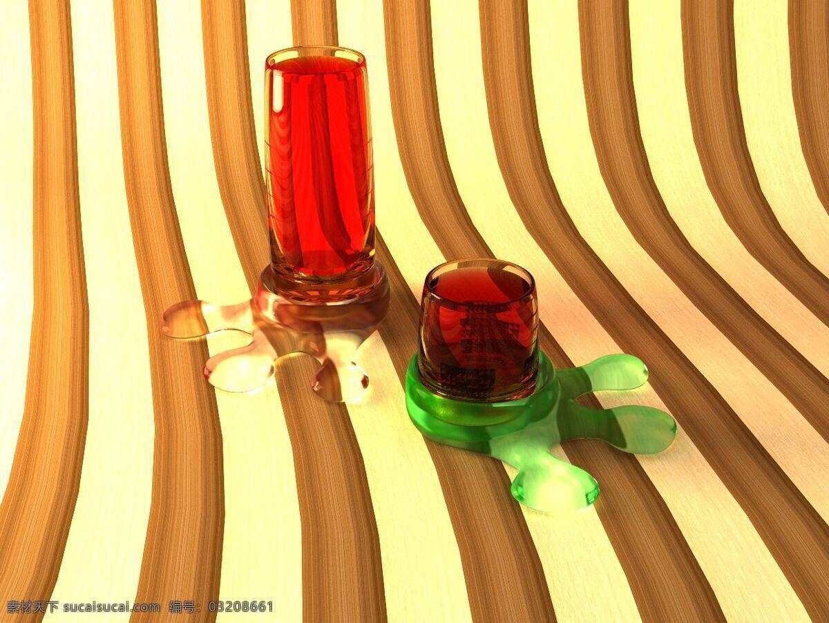 血管 con 波 莎 vasos bebida 3d模型素材 家具模型