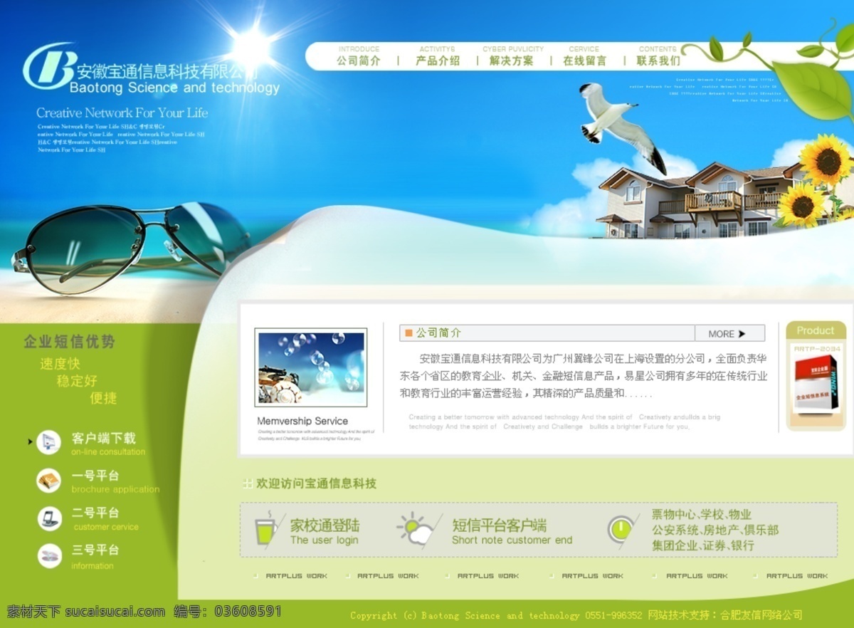 光 科技 墨镜 其他模板 网页 网页模板 网站 向日葵 宝通 信息 网页设计 模板 宝通信息网页 信息科技网页 信息科技 信息网站 企业 专题 源文件 网页素材
