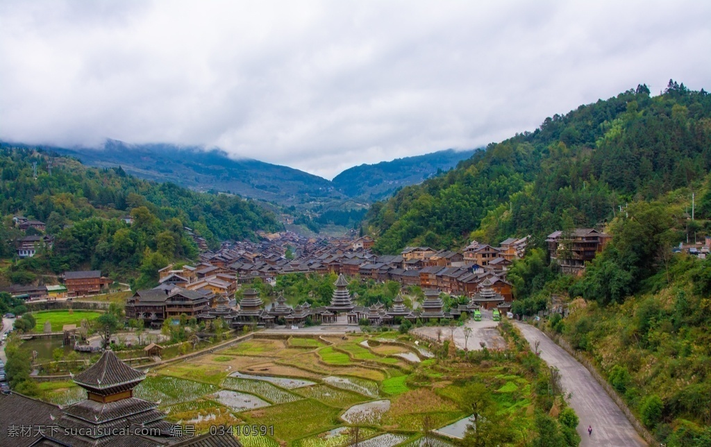 侗寨 寨子 乡村风光 田园风光 自然景观 山水风景