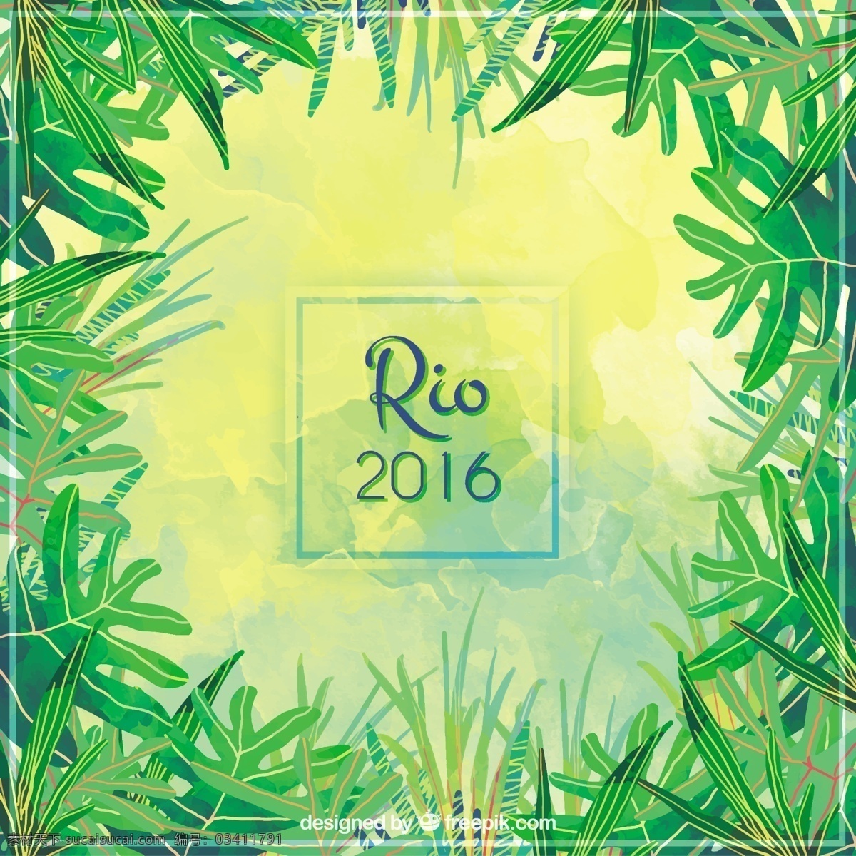 2016 巴西 风格 背景 元素 矢量背景 草丛 绿色