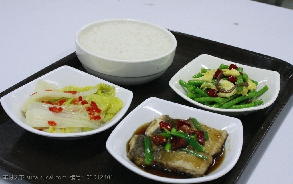 素菜 米饭 白菜 一荤两素 茄子 肉块 青菜 绿色食品 菜谱配图 传统美食 餐饮美食