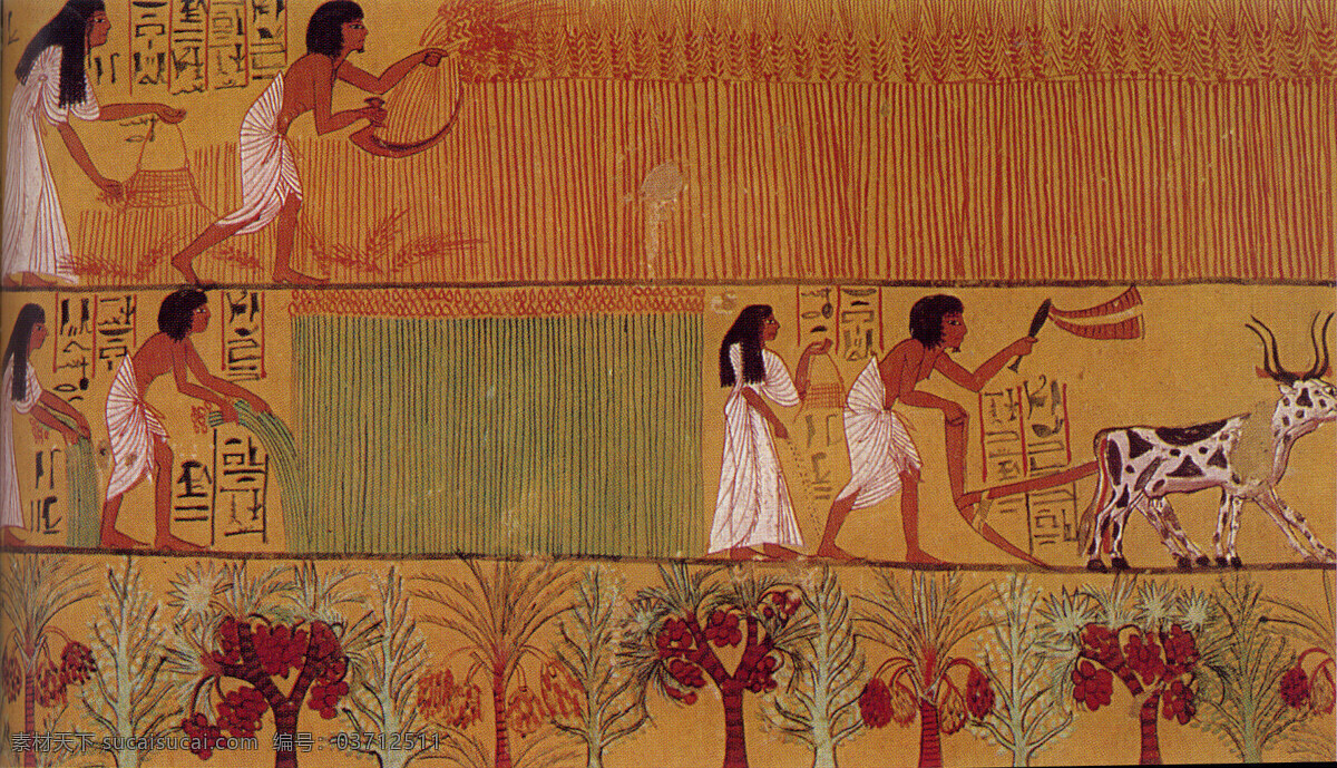 埃及 壁画 人物 古墓 法老 传统 墙壁 石壁 古代壁画 美术绘画 文化艺术