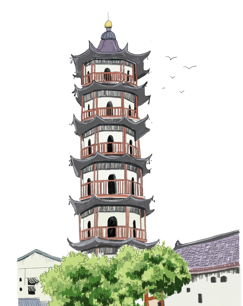 南昌绳经塔 南昌 绳经塔 英雄城 古建筑 地标建筑 标志图标 其他图标