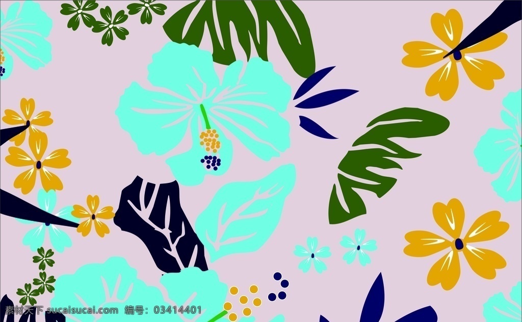 花朵背景 客厅背景墙 花卉 手绘花 矢量花朵 田园风背景 花草树绿色