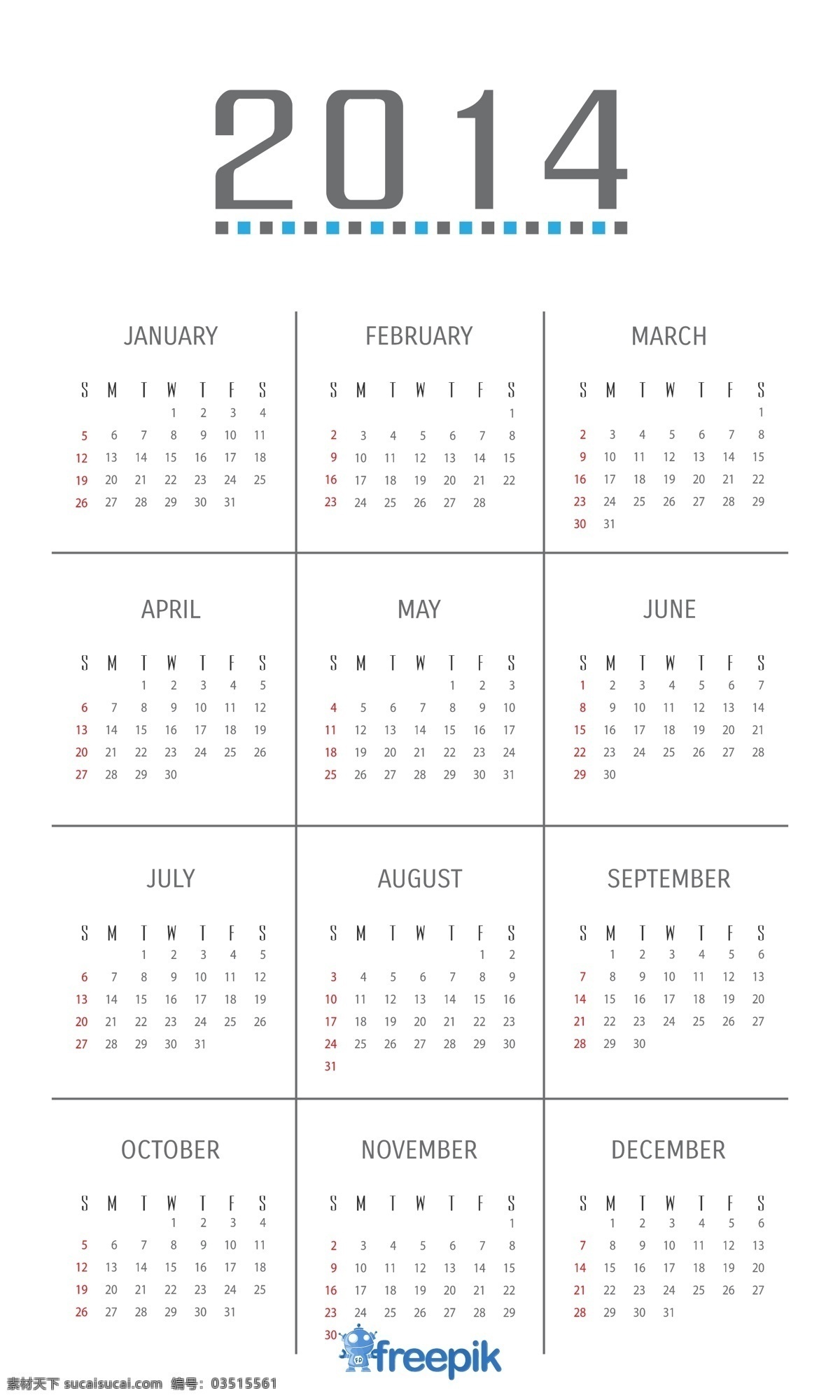 2014 日历 简约 蓝色 快乐 时间 议程 计划 未来 灰色 最低限度 游行 日 周末 月 一月 十二月 周 白色