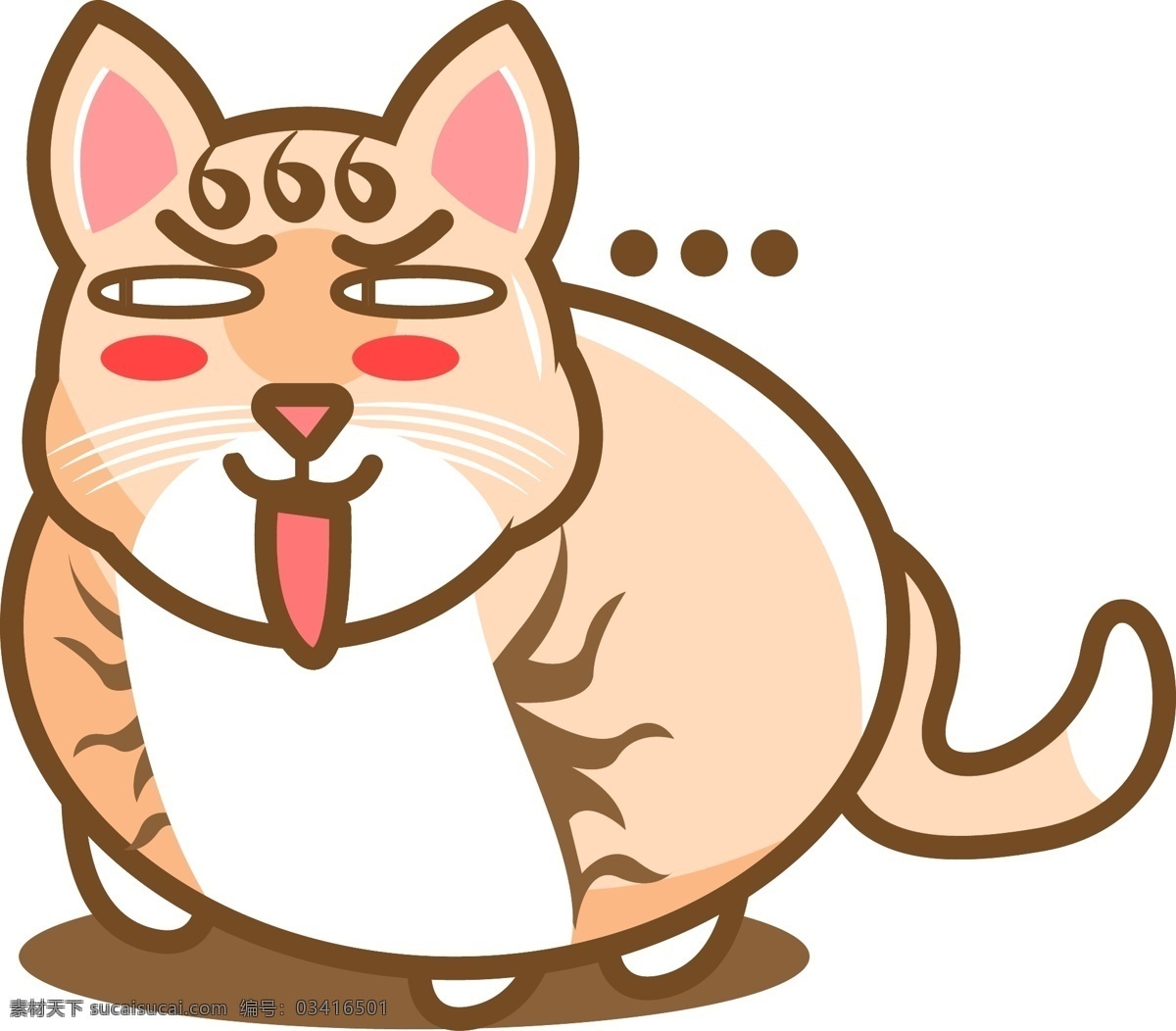 原创 矢量 卡通 猫咪 表情包 手机配图