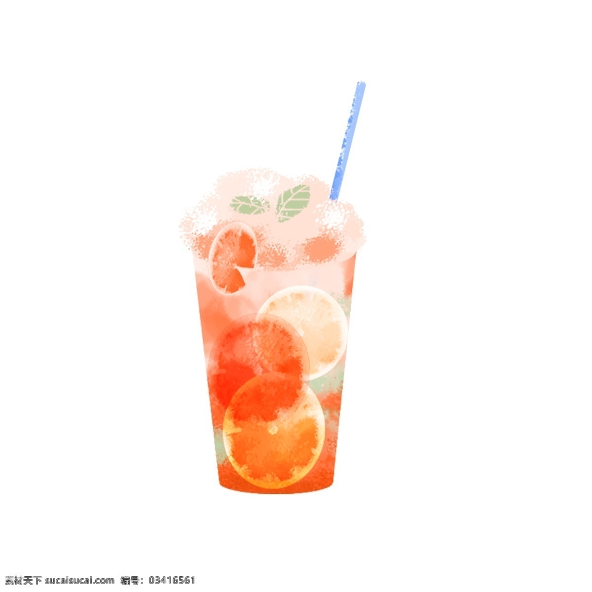透明 图 层 手绘 饮品 饮料 水果 夏天 清凉