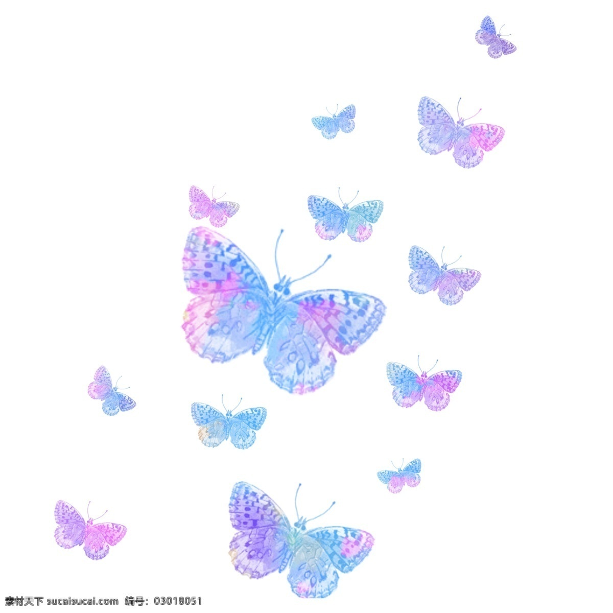 漂浮 蝴蝶 蓝 粉色 装饰 图案 背景 透明 底纹 装饰图案 蓝粉色 透明底纹 水粉效果