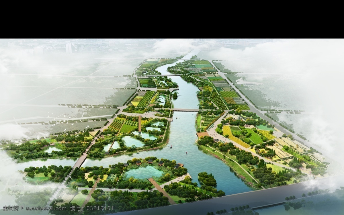 旅游区景观 鸟瞰图 城市规划 psd分层 景观效果图 环境设计 景观设计