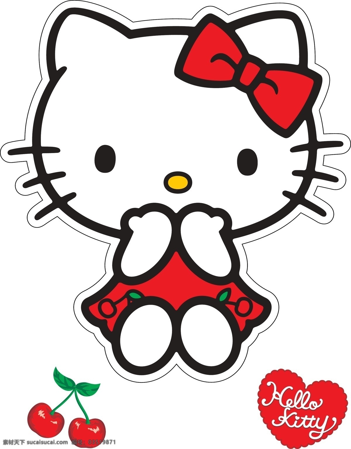 hello kitty 爱心 车厘子 动漫 红色 蝴蝶结 卡通 猫 小猫 矢量 模板下载 卡通动漫小猫 明星偶像 矢量人物 矢量图