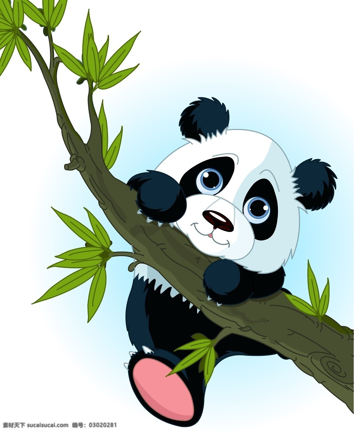 爬 树枝 熊猫 树木 动物 矢量图 格式 矢量 高清图片
