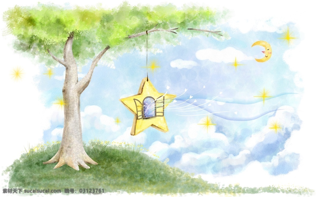 手绘 梦幻 卡通 星星 屋 风景 插画 春天风景插画 梦幻风景 卡通房屋 星星屋 卡通星星 卡通月亮 蓝天白云 绿树 大树 浪漫 唯美背景 梦幻背景 水彩画 情人节背景 郊外 春天卡通 春暖花开 鲜花 绿叶 春游 踏青 草地 大自然 季节色彩 韩国风景 手绘风景 漫画 梦幻世界 图画素材 梦幻素材 童话世界 卡通人物 手绘卡通插画 分层