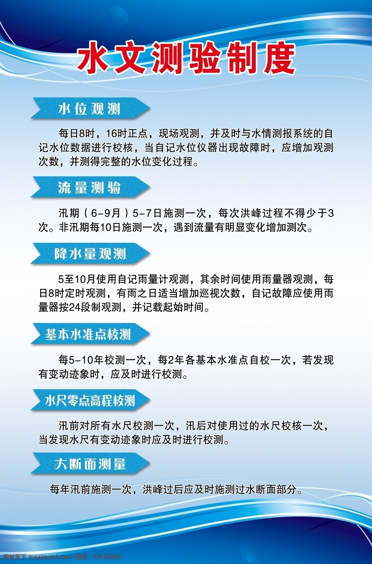 水文测验制度 制度 展板 蓝色 水文测验 水文制度 海洋 单位制度 分层