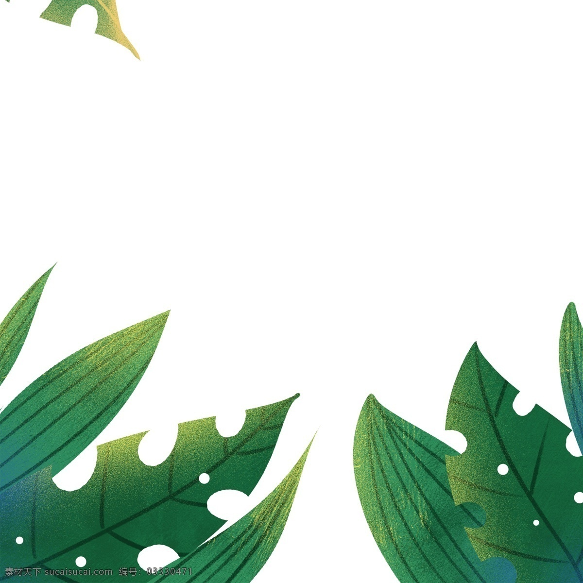 夏日 绿叶 植物 装饰 草丛 叶子 卡通 彩色 小清新 创意 手绘 绘画元素 现代 简约 图案