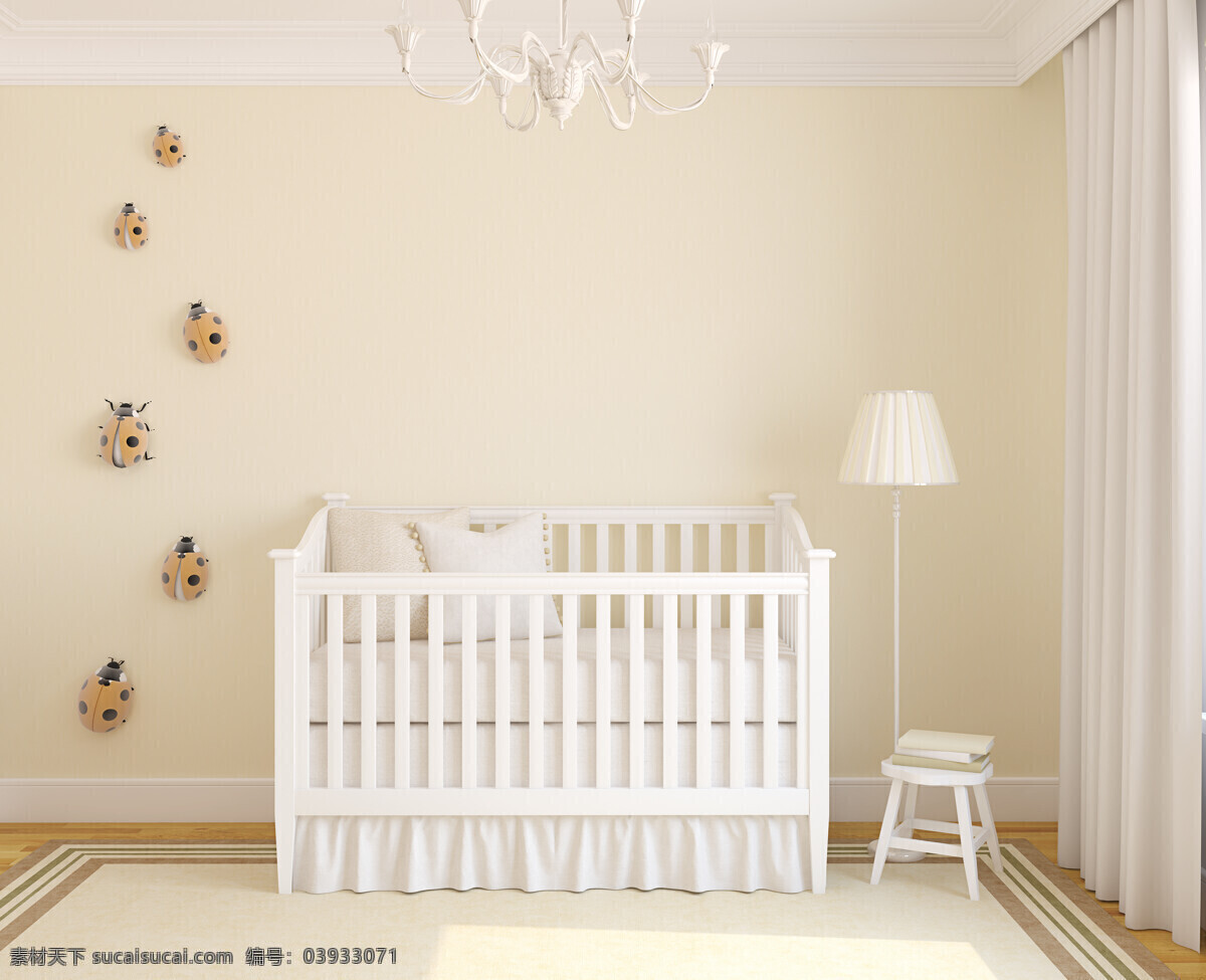 唯美 炫酷 室内 卧室 儿童卧室 可爱 欧式 浪漫 白色系 小床 环境设计 室内设计