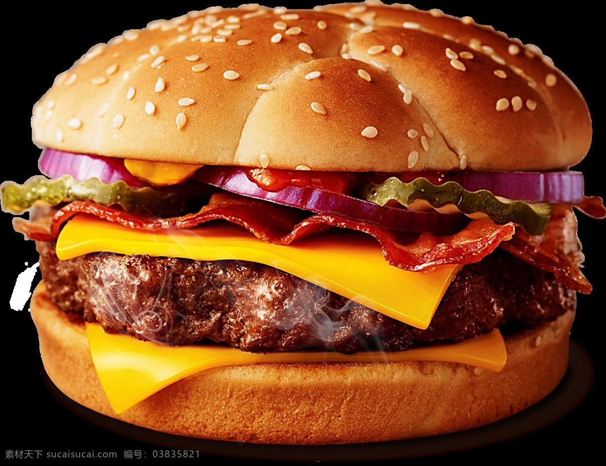 双层牛肉汉堡 美食 海报 免扣素材 芝士汉堡