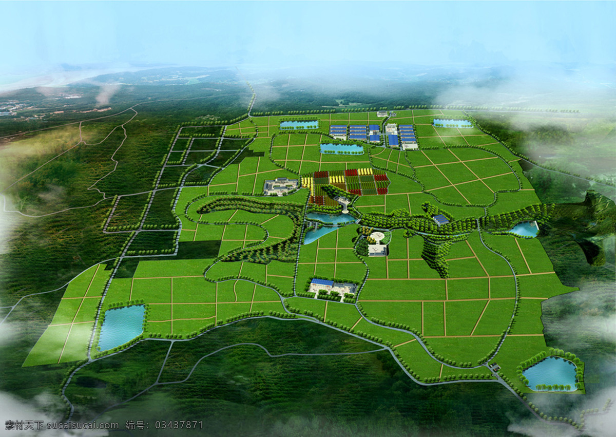 某农业科技园 鸟瞰 规划 农业 科技 园区 景观设计 环境设计