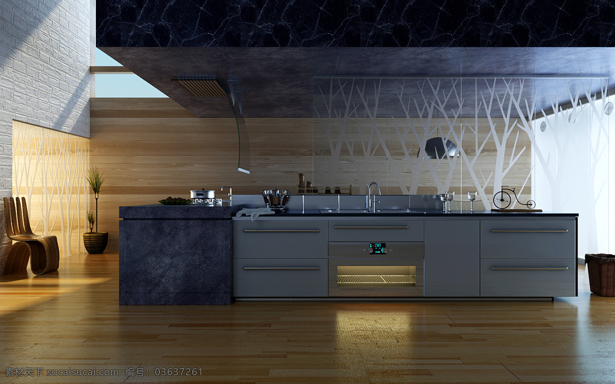 厨房 3d设计模型 厨房设计 厨房效果图 环境设计 室内模型 室内设计 厨房模型 厨房源文件 家居装饰素材