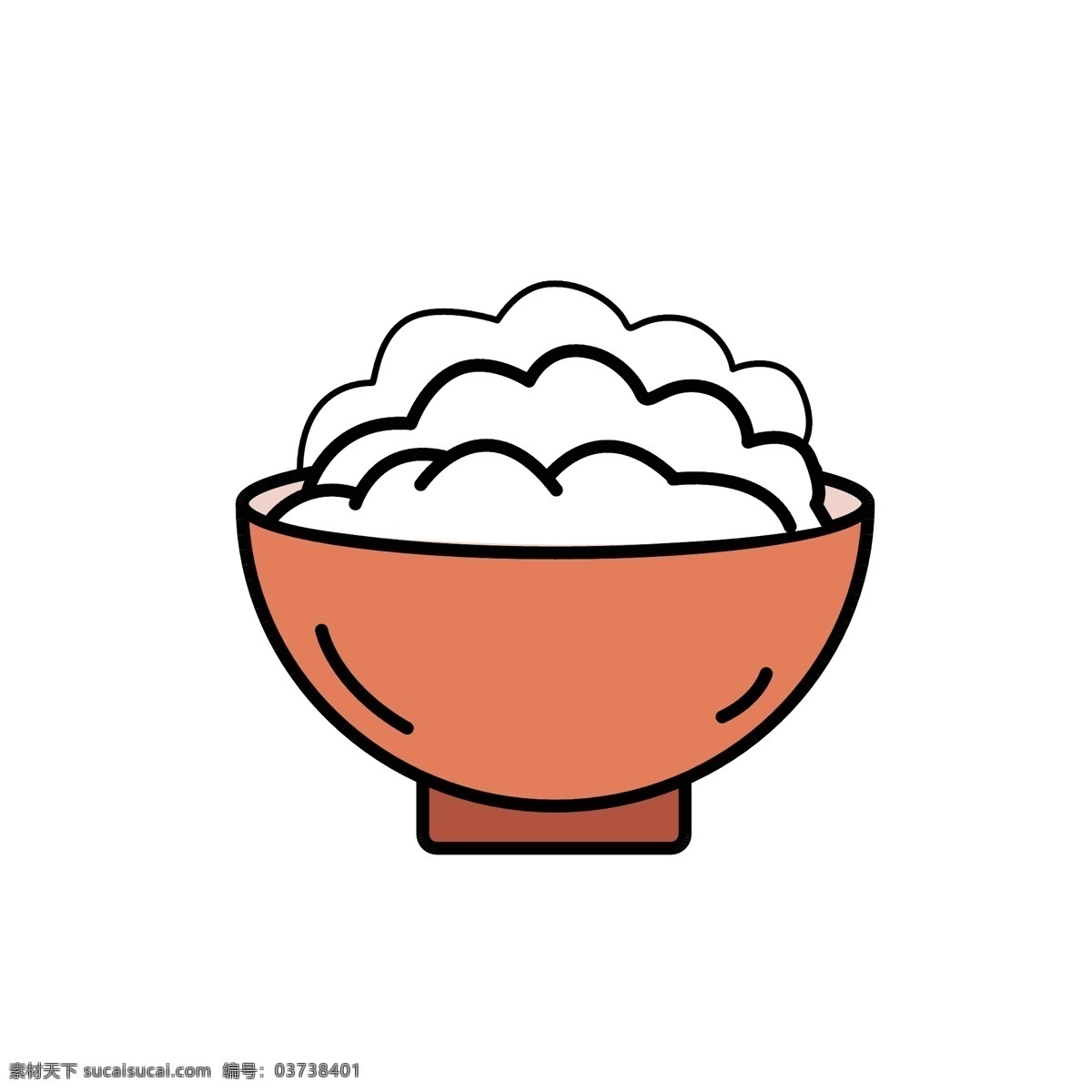 米饭 大米 碗 手绘 食物 标志图标 其他图标