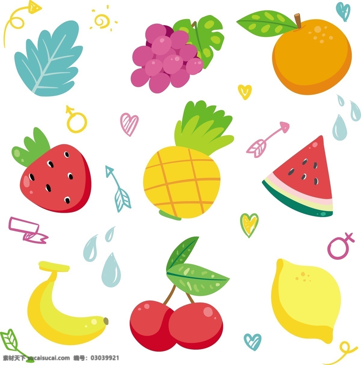 手绘水果 手绘 卡通 水果 菠萝 苹果 底纹边框 背景底纹