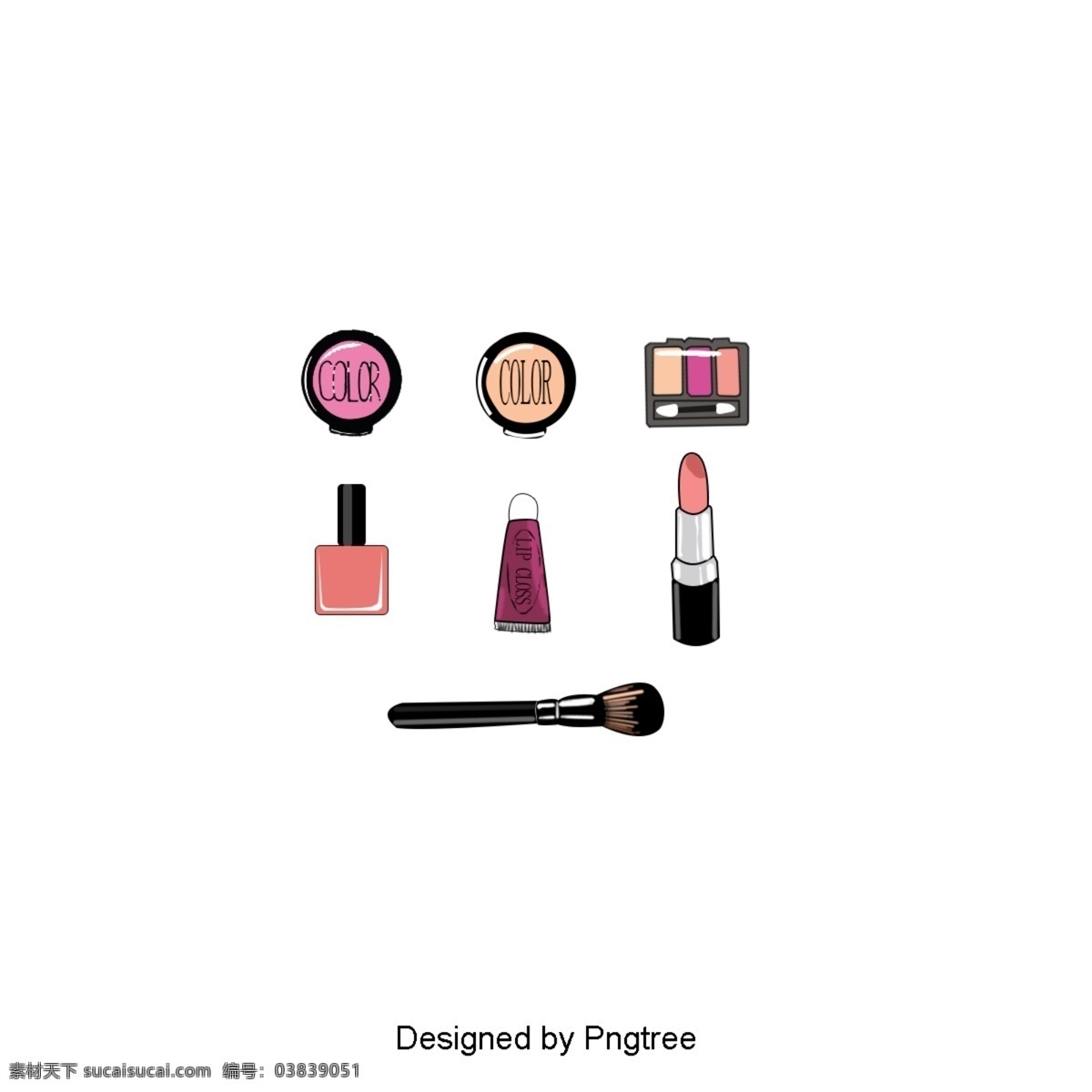 卡通 手绘 化妆品 简单 风格 口红 创意 图形 图案