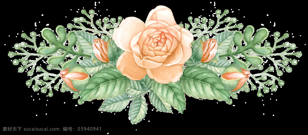 迷人 玫瑰花 卡通 透明 抠图专用 装饰 设计素材