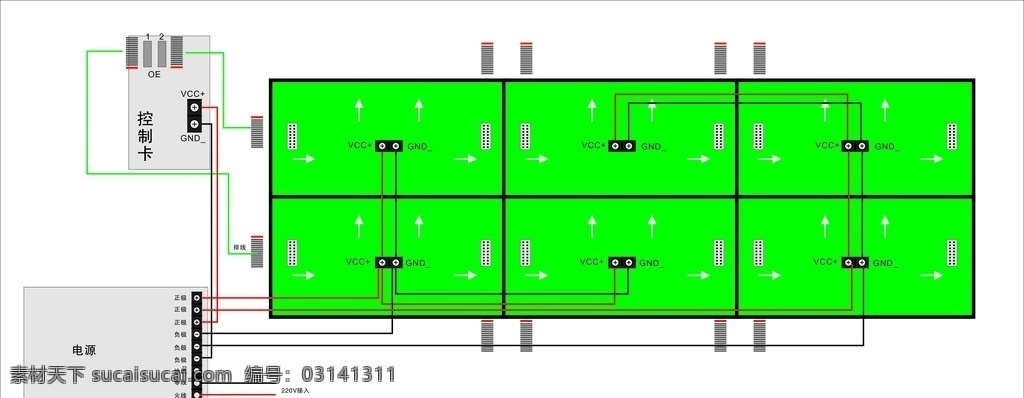 led 显示屏 接线 方法 显示屏制作 显示屏接线 控制卡接线 电源接线 文化艺术